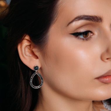 Серьги Fiore Luna, Jet Nut